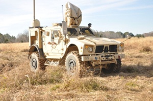 military vehicle in a field