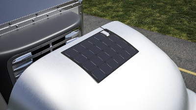Solar Panel Installed on the ferring of a truck