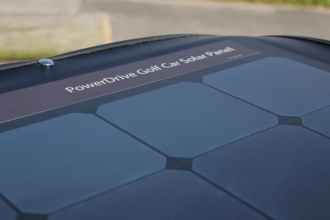 close up image of a 165W PowerDrive Golf Car Solar Panel