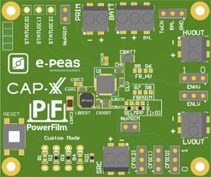 Solar Development Kit with e-peas PMIC and CAP-XX Supercapacitors Board Layout (300 x 253)