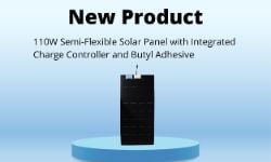 110W Semi-Flexible Solar Panel with Integrated Charge Controller and Butyl Adhesive Product Showcase