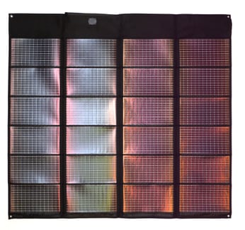60 watt foldable solar panel deployed