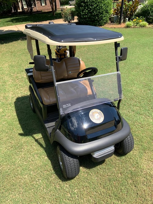 PowerDrive Golf Car Solar Pan installed on a 2018 Club Car Precedent