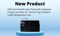 24W Semi-Flexible Solar Panel with Integrated Charge Controller for Thermo King Precedent Trailer Refrigeration Unit (Product Showcase) (Web)
