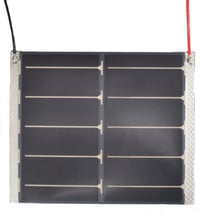 Small amorphous silicon thin film solar panel with wire connections