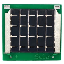 solar panel connected to a pcb using backside contacts