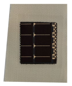 small amorphous solar panel integrated into fabric