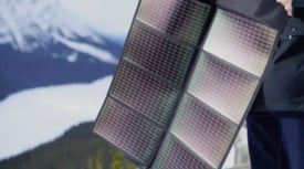 Amorphous silicon thin film foldable solar panel unfolded