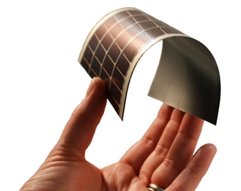 Hand flexing thin film amorphous silicon solar panel